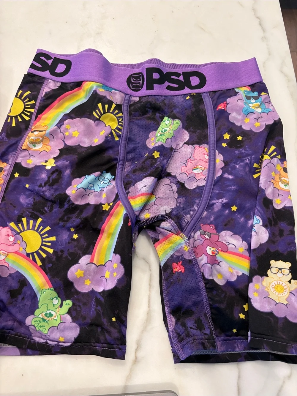 PSD Purple Care Bears Rainbow Boxer Shorts